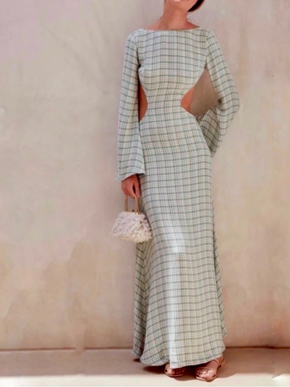 CULT GAIA  Kamira Open-Back Cotton-Blend Maxi Dress size S - Picture 4 of 11